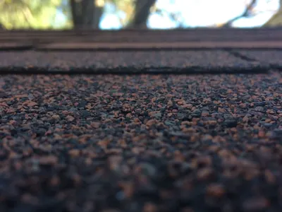 Close-up of asphalt roof shingles
